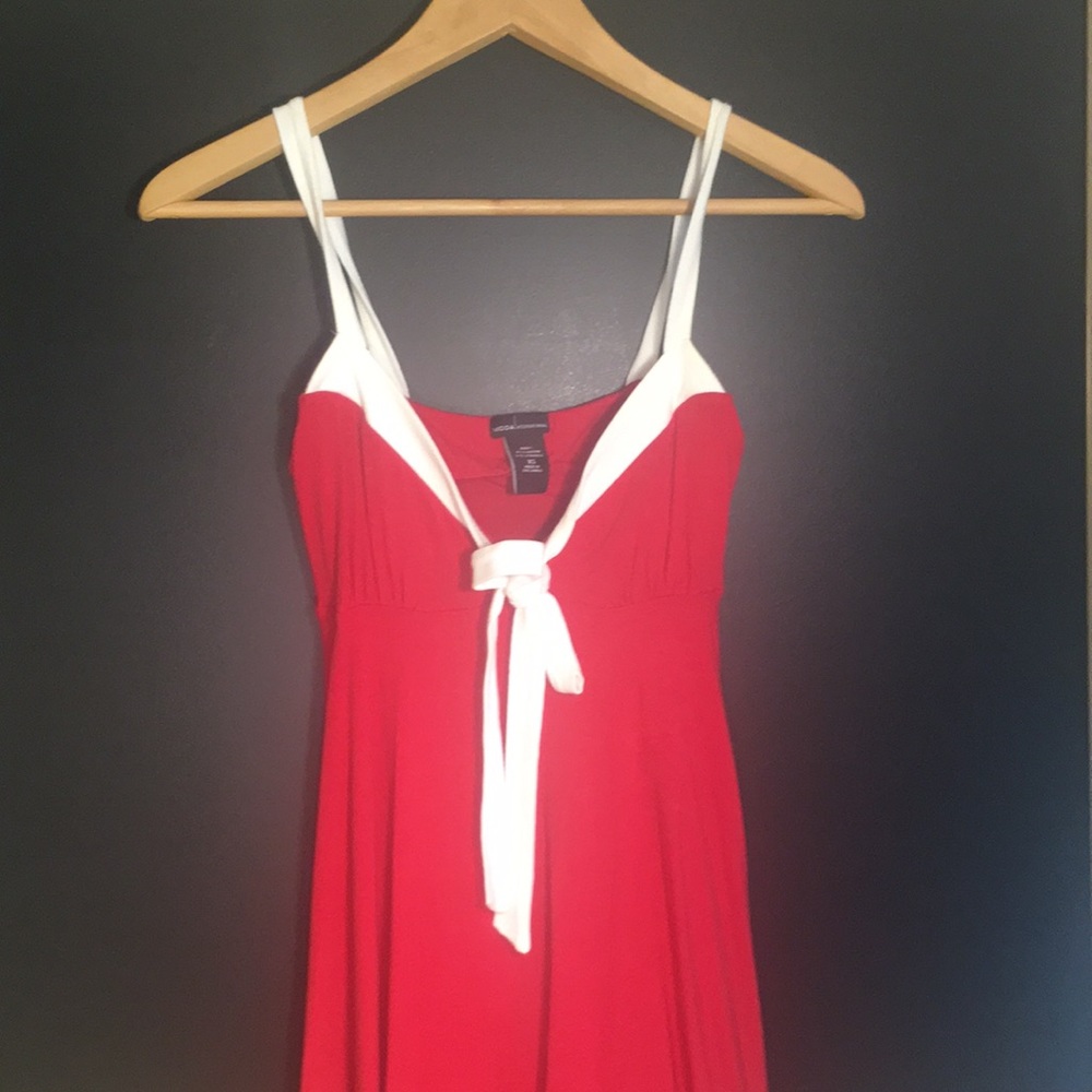 Moda International red white summer Dress size XS - Picture 4 of 8